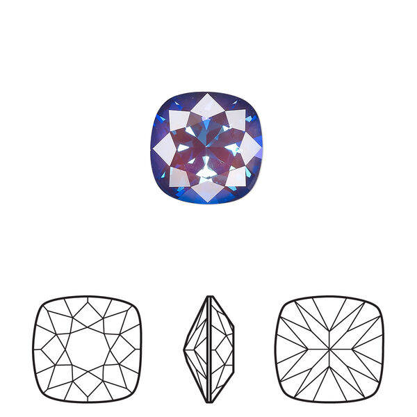 Fancy stone 1pk crystal ultra purple AB, Crystal Passions® 12mm cushion 4470 image number 0
