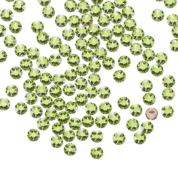 Flat back 144pk citrus green foil back, Crystal Passions® hotfix 3-3.2mm round SS12 2078 image number 0
