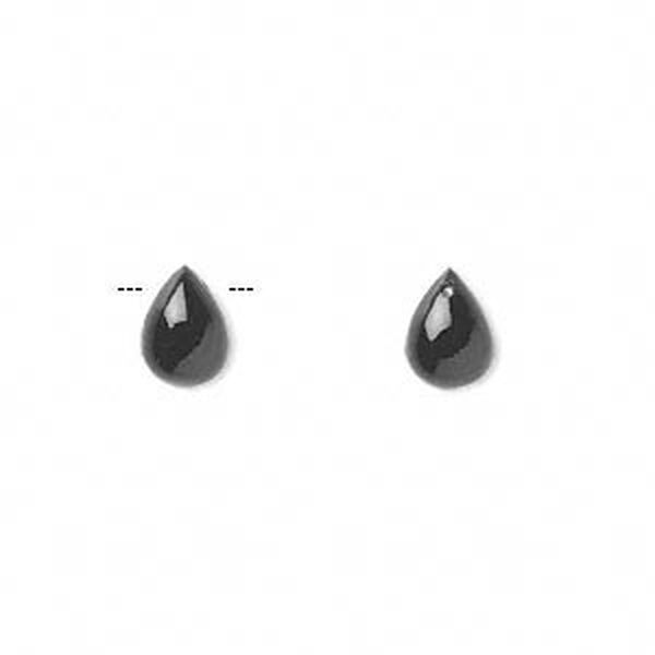 Black onyx 1pkg2, hand-cut top-drilled teardrop bead B grade, 8x6mm image number 0