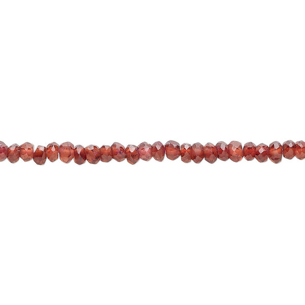 Garnet 1pkg1, hand-cut faceted rondelle bead natural 14 inch 3x2mm-4x3mm image number 0