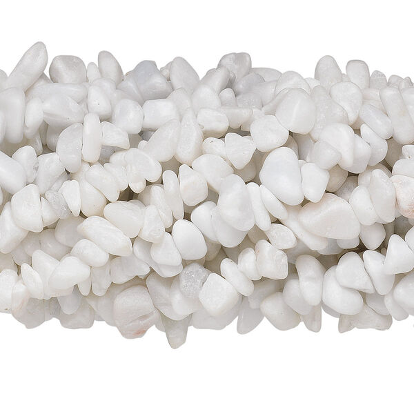 White marble 1pkg10, chip bead natural 34 inch medium image number 0