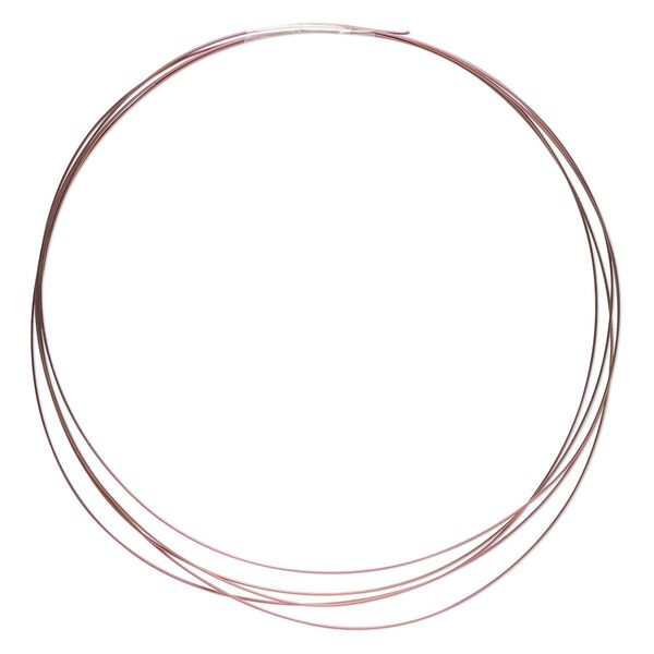 Wire, anodized niobium, pink, half-hard, round, 24 gauge. Sold pkg of 5 feet. image number 0