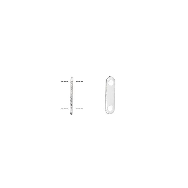 Spacer bar, silver-plated brass, 8.5x2.5mm 2-strand, fits up to 6mm bead. Sold per pkg of 100. image number 0