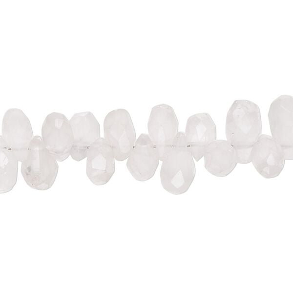 Rose quartz 1pkg1, hand-cut top-drilled faceted teardrop bead natural 13 inch 7x4mm-14x5mm image number 0