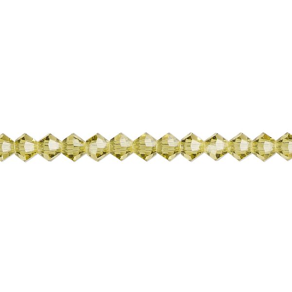 Bead 144pk acid yellow, Preciosa Czech crystal 4mm bicone image number 0