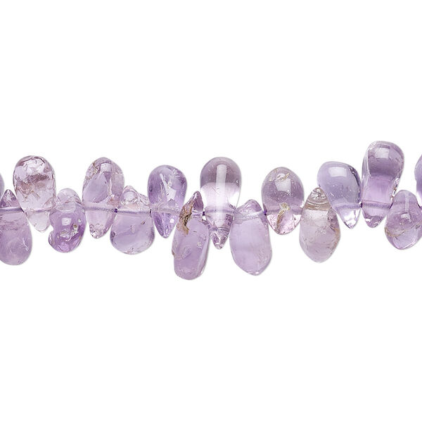 Amethyst 1pkg1, hand-cut top-drilled teardrop bead natural 13 inch 7x4mm-10x5mm image number 0