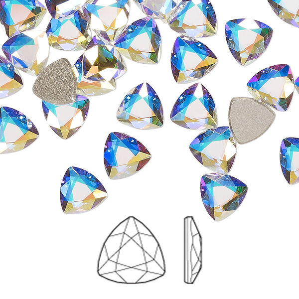 Flat back 6pk crystal AB foil back, Crystal Passions® 7mm trilliant 2472 image number 0