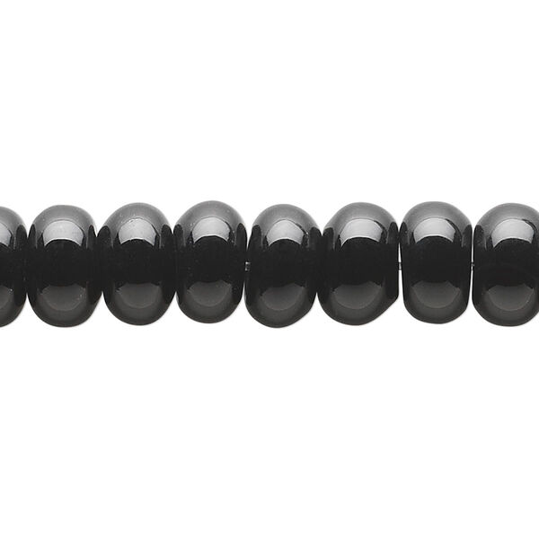 Black onyx 1pkg1, rondelle bead B grade, 15.5-16 inch 10x6mm image number 0