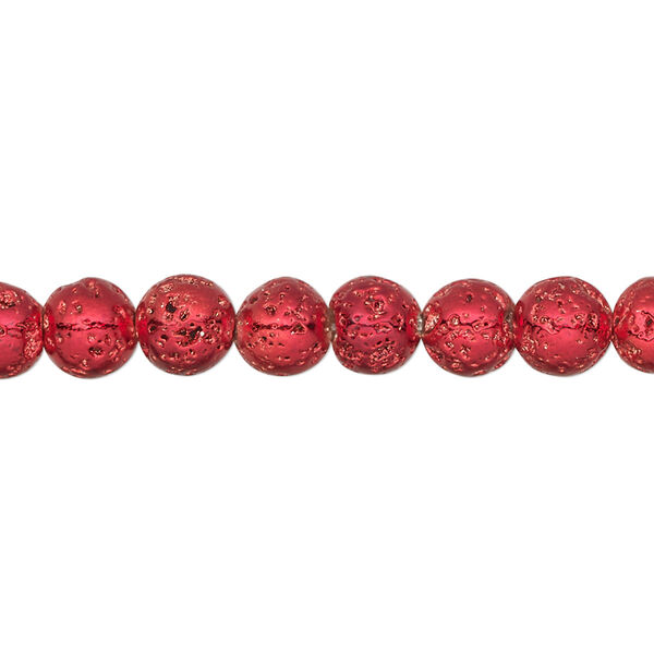 Lava rock 1pkg1, electrocoated round bead 15.5-16 inch 6-7mm image number 0
