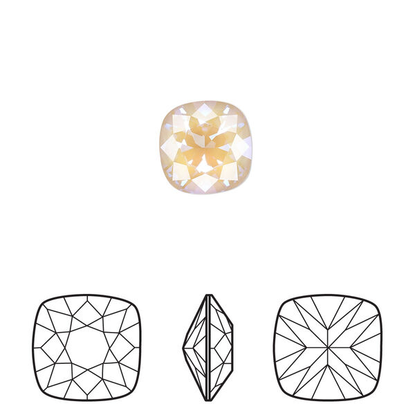 Fancy stone 2pk crystal ivory cream DeLite, Crystal Passions® 10mm cushion 4470 image number 0
