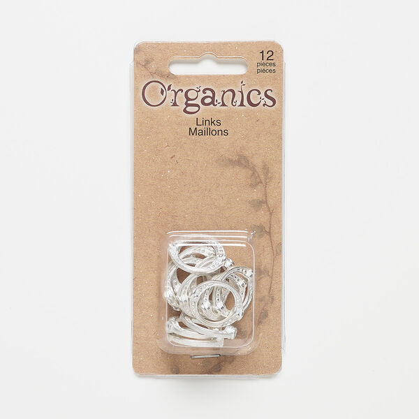 Bead frame, silver-finished "pewter" (zinc-based alloy), 19x16mm matte open oval with dot design, 12x12mm hole. Sold per pkg of 12. image number 0