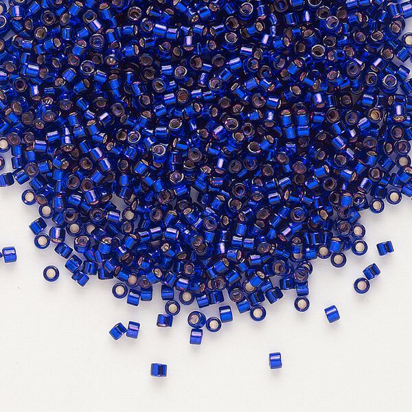 Seed bead, Delica®, glass, pkg/50g, #11 round, transparent silver-lined royal purple (DB-0610). image number 0