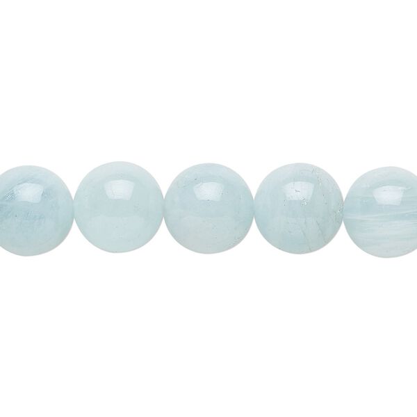 Aquamarine 1pkg1, round bead 15.5-16 inch 10mm image number 0