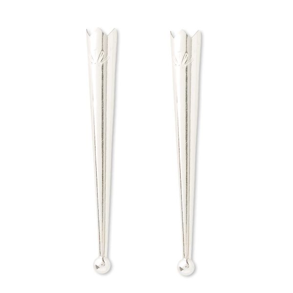 Bolo tip, sterling silver, 55x6mm with 4mm ball. Sold per pkg of 2. image number 0