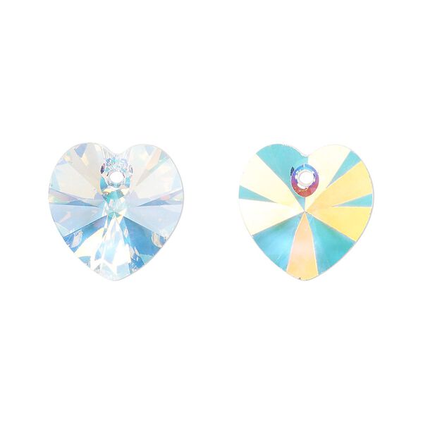 Drop 72pk crystal AB, Preciosa Czech crystal 14mm pendant heart image number 0