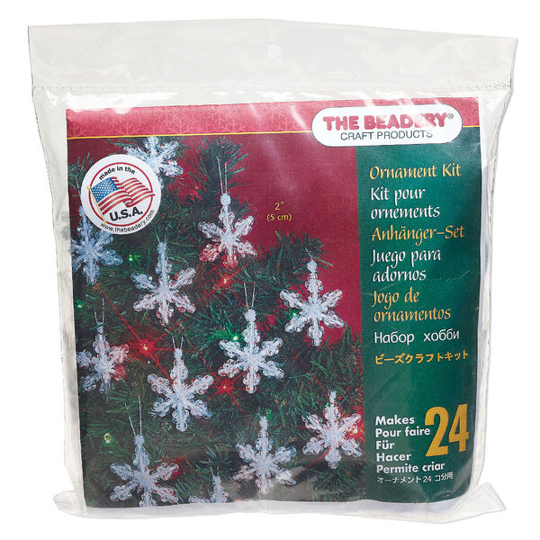 Ornament kit, The Beadery®, plastic, clear, mini snowflakes (5500). Sold individually. image number 0