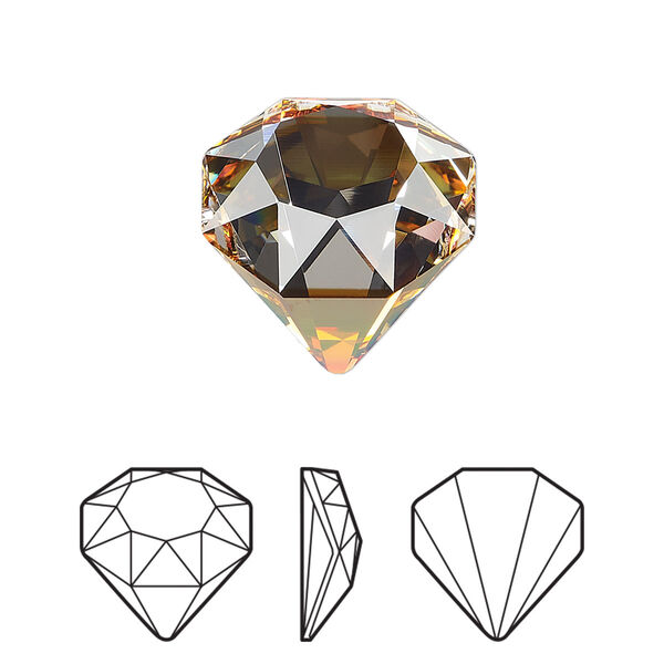 Fancy stone 1pk crystal copper Z foil back, Crystal Passions® 18mm tilted chaton 4928 image number 0