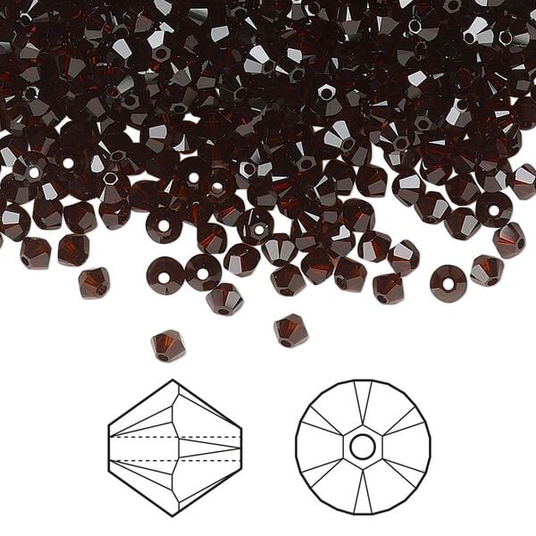 Bead 1440pk smoked amber, Swarovski® 3mm XILION bicone 5328 image number 0