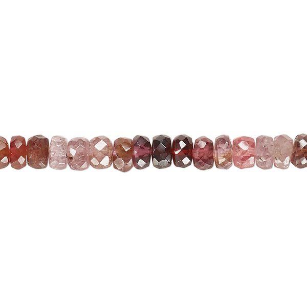 Multi-sapphire1pkg1, hand-cut faceted rondelle bead 8 inch 4x1mm-5x4mm image number 0