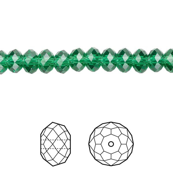 Bead 12pk majestic green, Crystal Passions® 6x4mm rondelle 5040 image number 0
