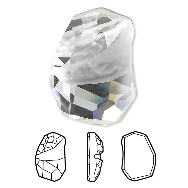 Fancy stone 1pk crystal foil back, Crystal Passions® 27x19mm flat divine rock 4787 image number 0