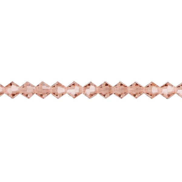 Bead 144pk rose peach, Preciosa Czech crystal 4mm bicone image number 0