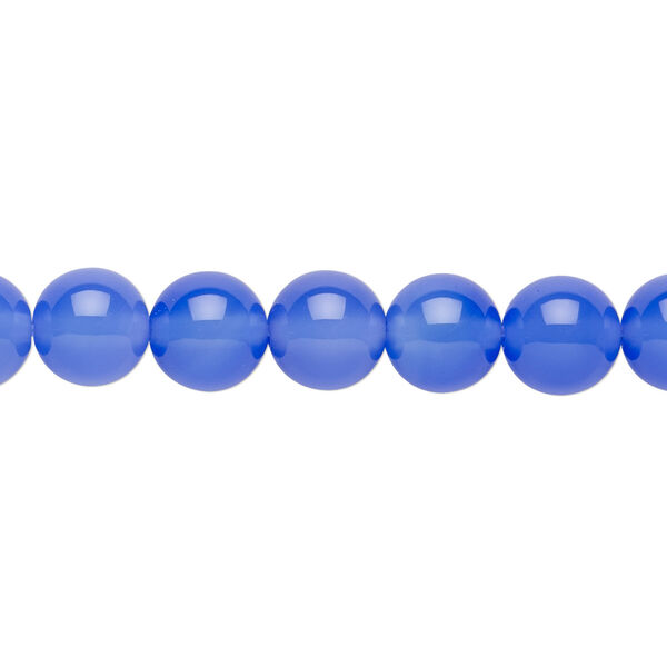 Blue agate 1pkg1, round bead 15.5-16 inch 8mm image number 0