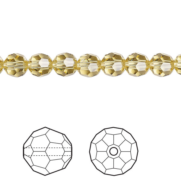 Bead 12pk dark jonquil, Crystal Passions® Regenerated 6mm round 5000 image number 0
