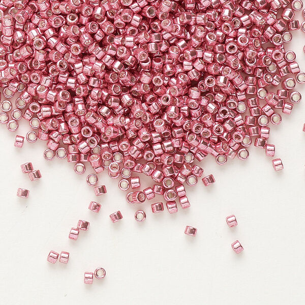 Seed bead, Delica®, glass, pkg/250g, #11 round, opaque galvanized pink (DB-0420). image number 0