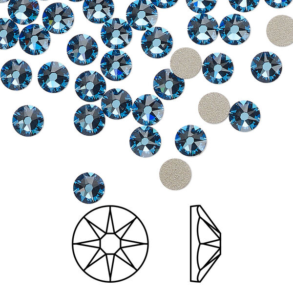 Flat back 144pk cool blue foil back, Crystal Passions® Regenerated 4.6-4.8mm rose round SS20 2088 image number 0