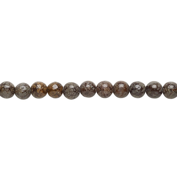 Brown snowflake jasper 1pkg1, round bead natural 15.5-16 inch 4mm image number 0