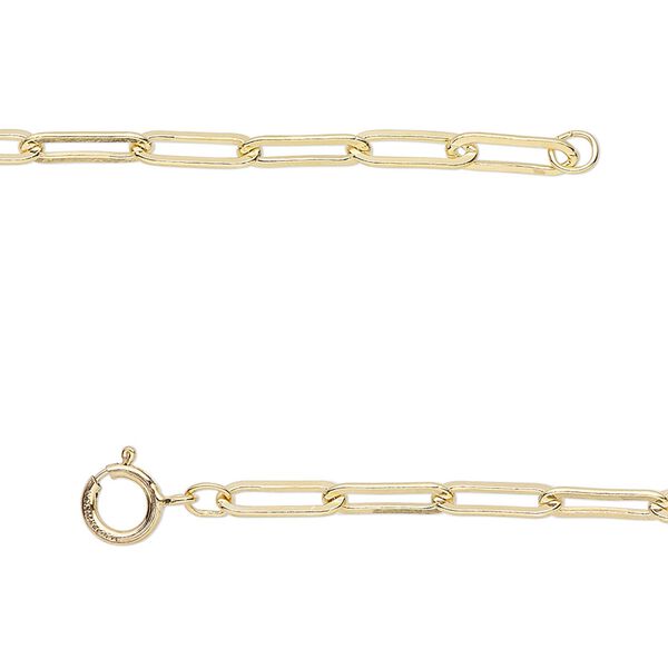 Chain, 14Kt gold-filled, 2.9mm long cable, 18 inches with springring clasp. Sold individually. image number 0