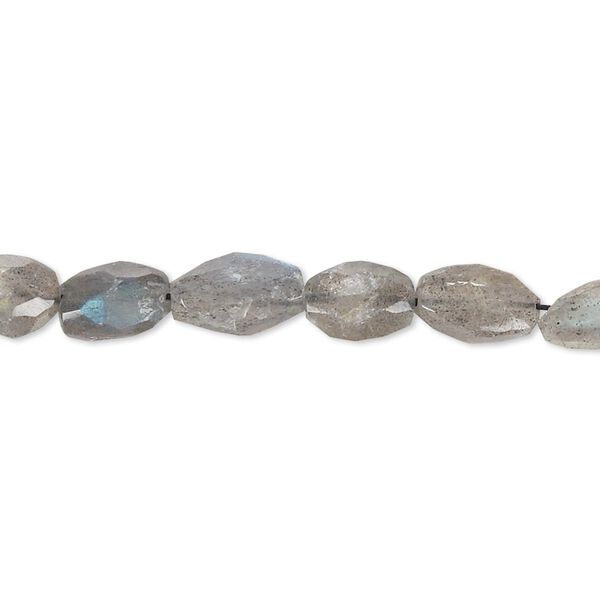 Labradorite 1pkg1, hand-cut faceted oval bead natural 14 inch 6x6mm-11x7mm image number 0