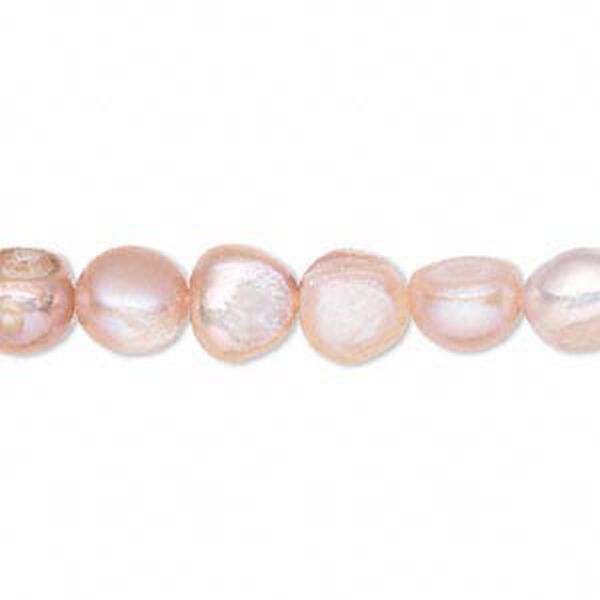 Pearl, cultured freshwater, mauve, 7-9mm flat-sided potato, D grade, Mohs hardness 2-1/2 to 4. Sold per 15-inch strand. image number 0