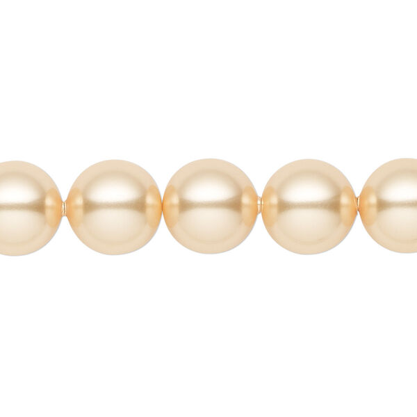 Pearl 100pk gold, Swarovski® 10mm round 5810 image number 0