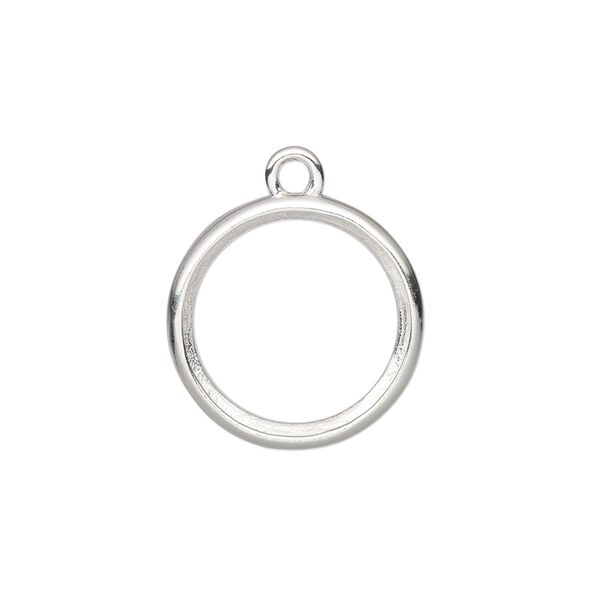 Drop, Almost Instant Jewelry®, sterling silver, 18.5mm round with open back and 16mm rivoli setting. Sold individually. image number 0