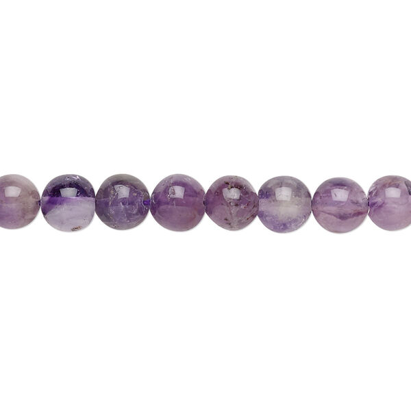 Banded amethyst 1pkg1, hand-cut round bead 12 inch 5-7mm image number 0