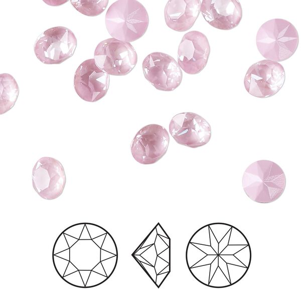Chaton 12pk crystal soft rose ignite, Crystal Passions® 6.14 to 6.32mm round SS29 1088 image number 0