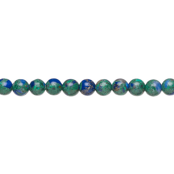 Azurite-malachite / resin 1pkg1, round bead 15.5-16 inch 4mm image number 0
