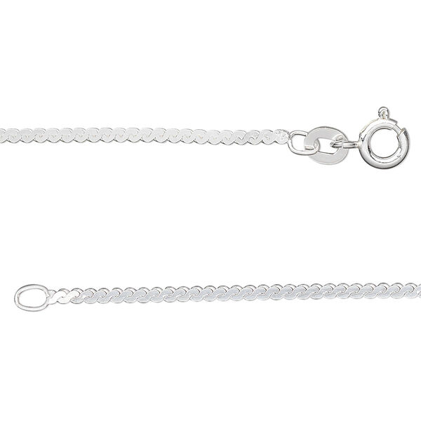 Chain, sterling silver, 1.5mm serpentine, 24 inches. Sold individually. image number 0