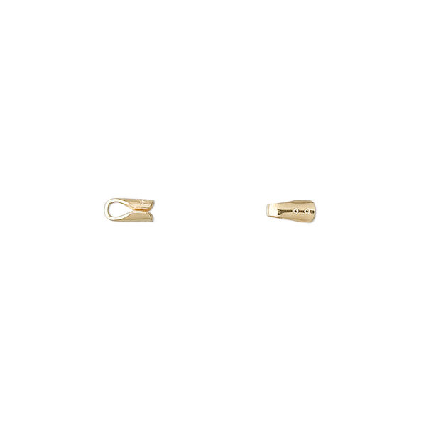 Cord end, fold-over, 14Kt gold-filled, 5x2mm round, 1.5mm inside diameter. Sold per pkg of 10. image number 0