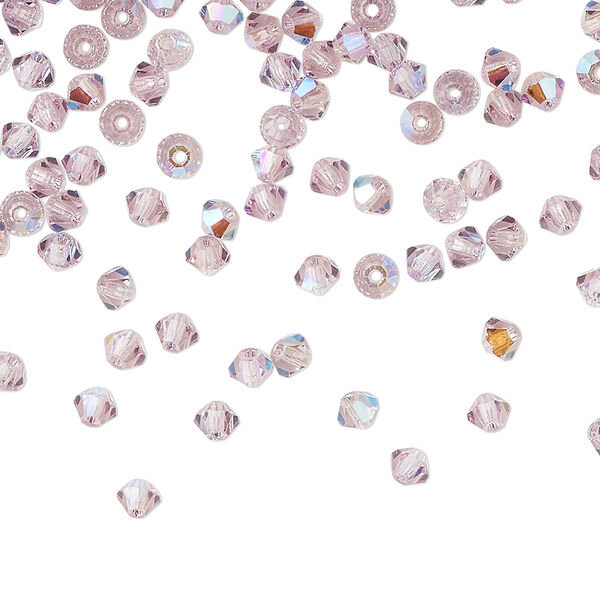 Bead 1440pk light amethyst glitter, Preciosa Czech crystal 3mm bicone image number 0