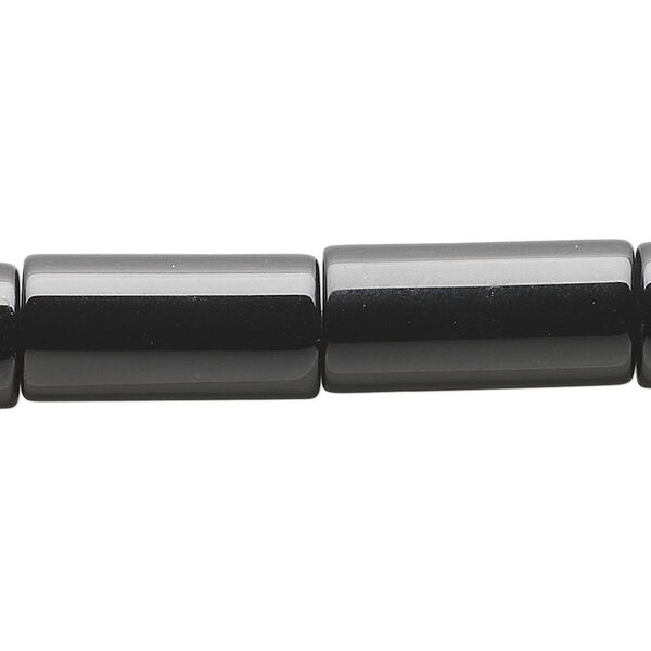 Black onyx 1pkg1, tube bead 15.5-16 inch 20x10mm image number 0