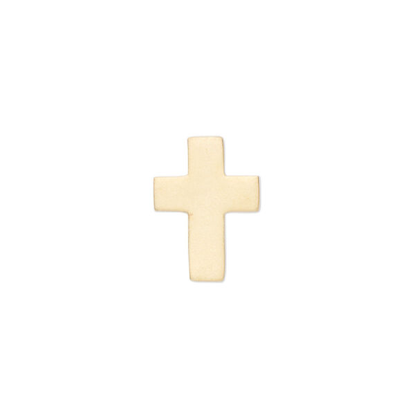 Link, "vermeil," 15x11mm matte cross. Sold individually. image number 0