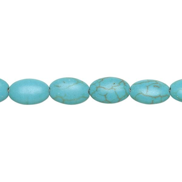 Magnesite 1pkg1, puffed oval bead 15 inch 10x7mm image number 0