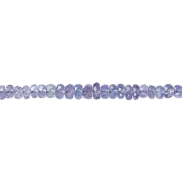 Tanzanite 1pkg1, hand-cut faceted rondelle bead 8 inch graduated 2x1mm-3x2mm image number 0