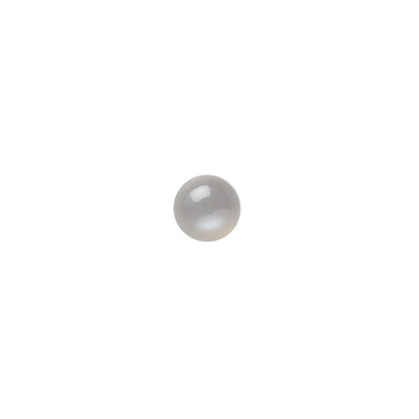 Silver moonstone 1pkg10, hand-cut calibrated round cab natural B grade, 6mm image number 0