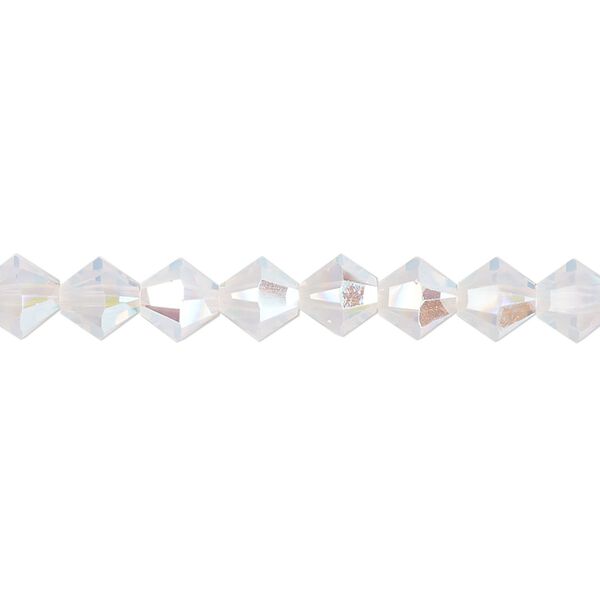Bead 24pk white opal shimmer, Crystal Passions® 6mm bicone 5328 image number 0