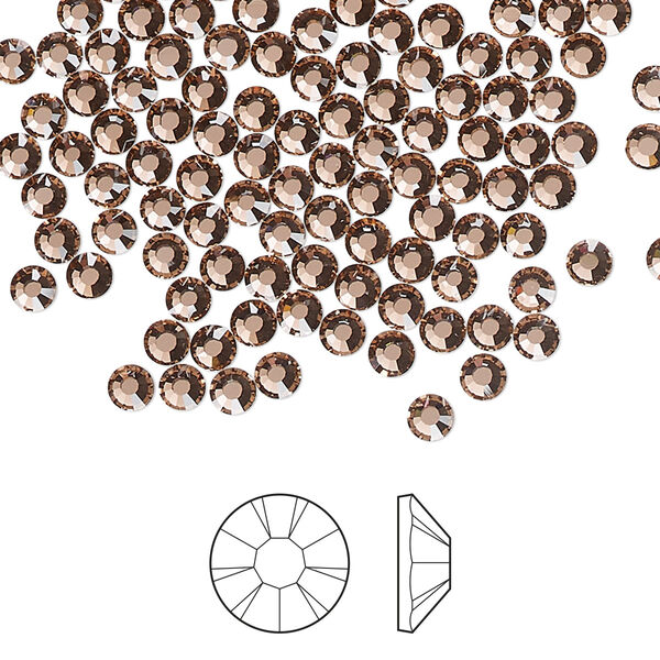 Flat back 1pkg1440, dusty rose foil back Preciosa Viva 12® Czech crystal rhinestone 3-3.2mm chaton rose round SS12 image number 0