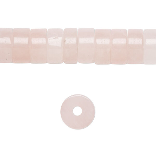 Rose quartz 1pkg10, heishi bead natural 10x5mm image number 0